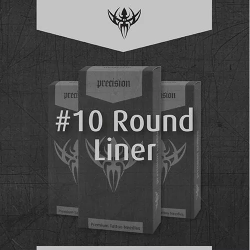 #10 BugPin Round Liner Precision Tattoo Needles - Box of 50