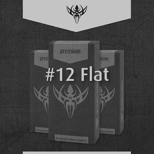 #12 Flat Precision Tattoo Needles - Box of 50
