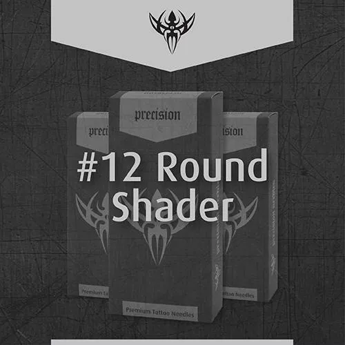 #12 Round Shader Precision Tattoo Needles - Box of 50