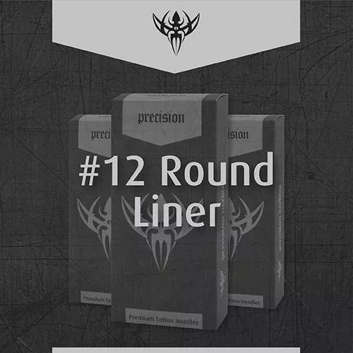 #12 Standard Round Liner Precision Tattoo Needles - Box of 50