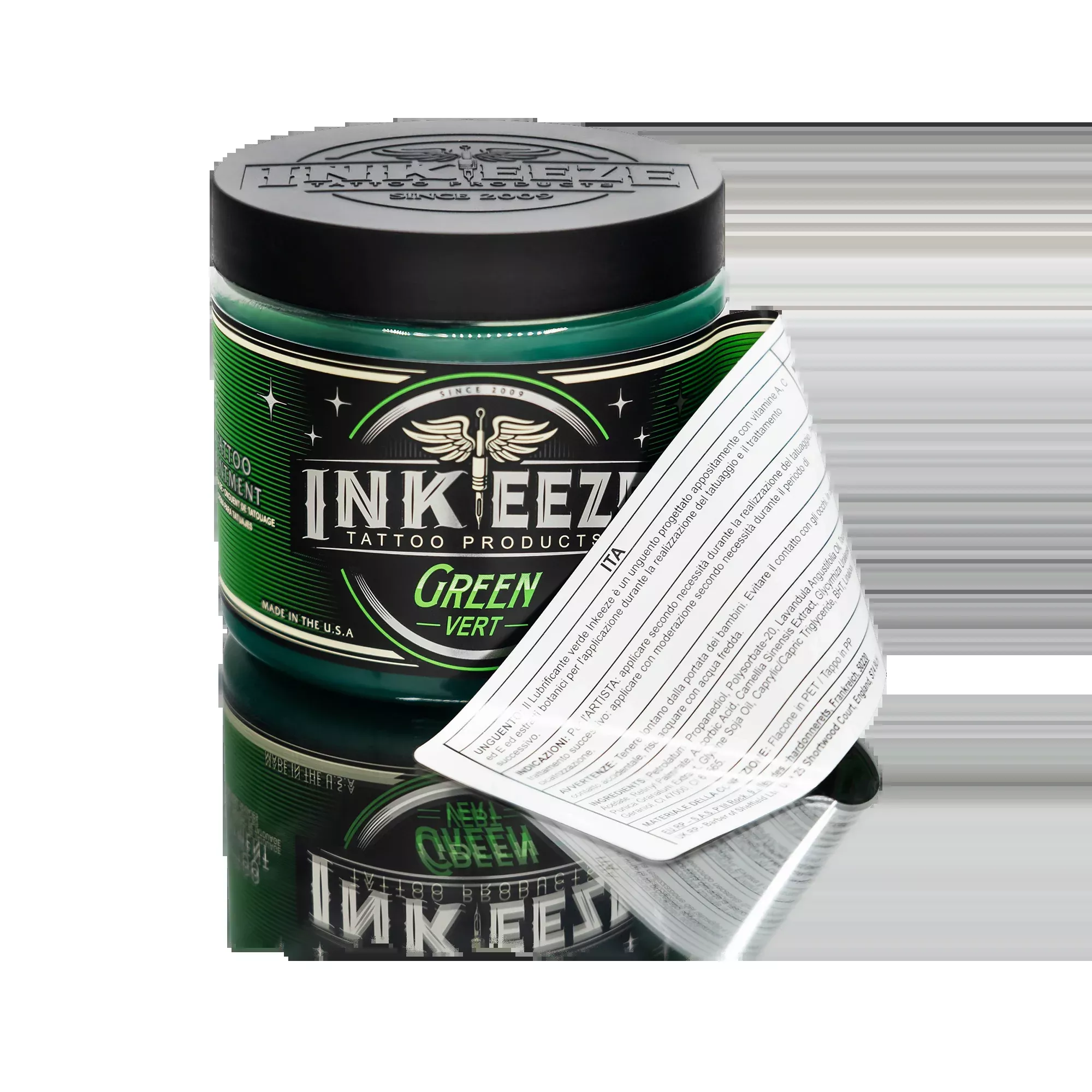 16oz Jar of Green Vert Tattooing Ointment by INK-EEZE