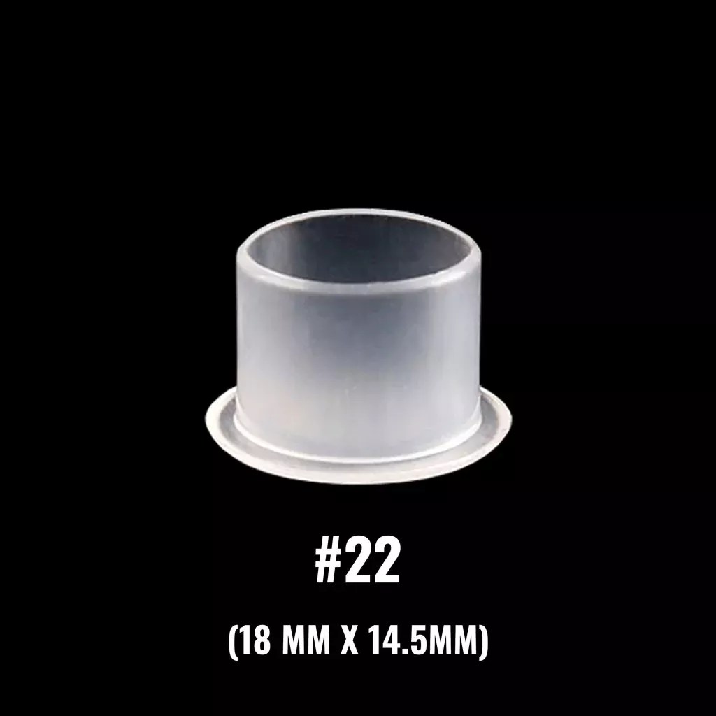 #22 Flat Base Clear Ink Cups (500/Bag)