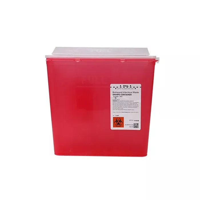 5 Quart Biohazard Infectious Waste Sharps Container