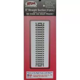Atlas 821 HO Code 100 9" Straight/NS (6pk)