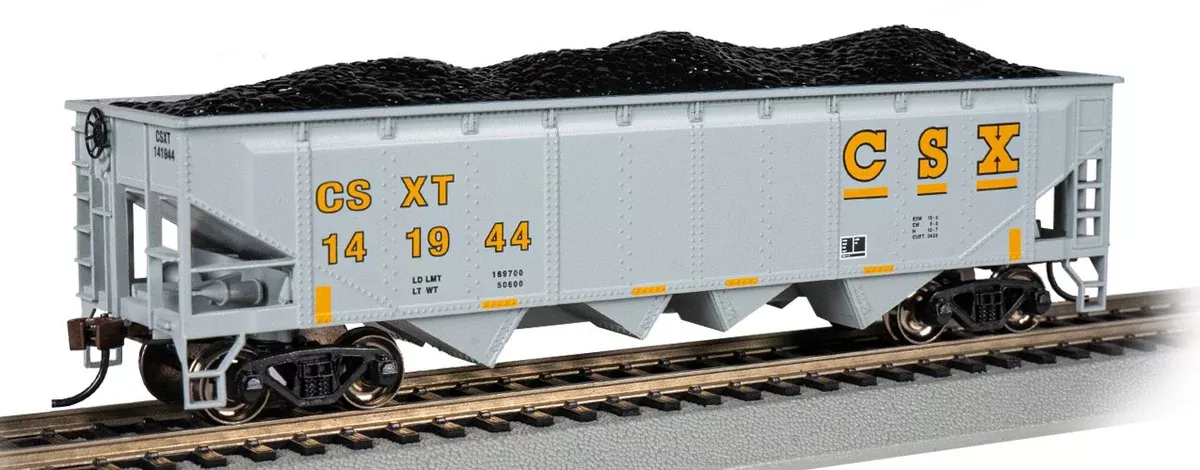 Bachmann 17615 40' QUAD HOPPER - CSX #141944 (GRAY & YELLOW) HO SCALE NEW