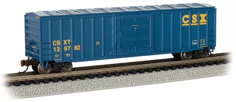 Bachmann 19665 CSX 50ft 6in Outside-Braced Sliding-Door Boxcar Silver Series #129782 N Scale NEW
