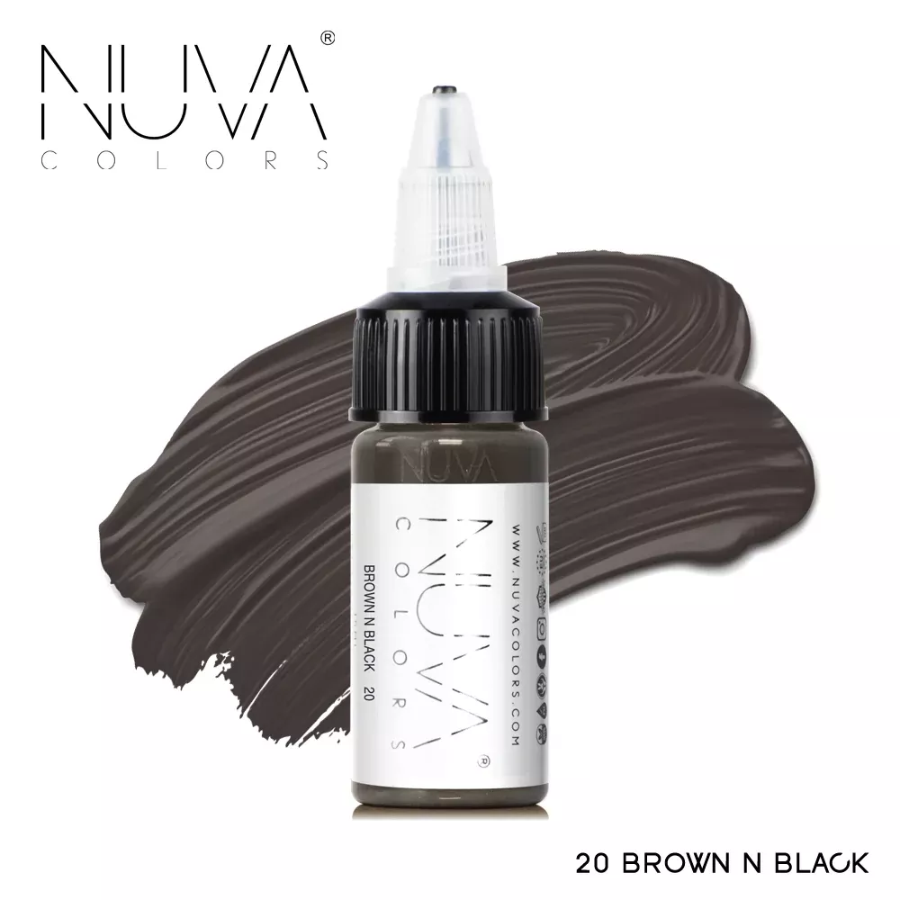 Brown N Black PMU Eyeliner Pigment | Nuva Colors