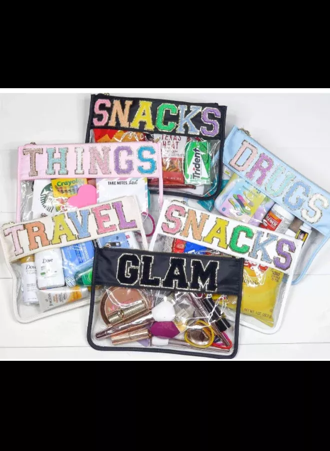 Clear Nylon Chenille Patch Bag