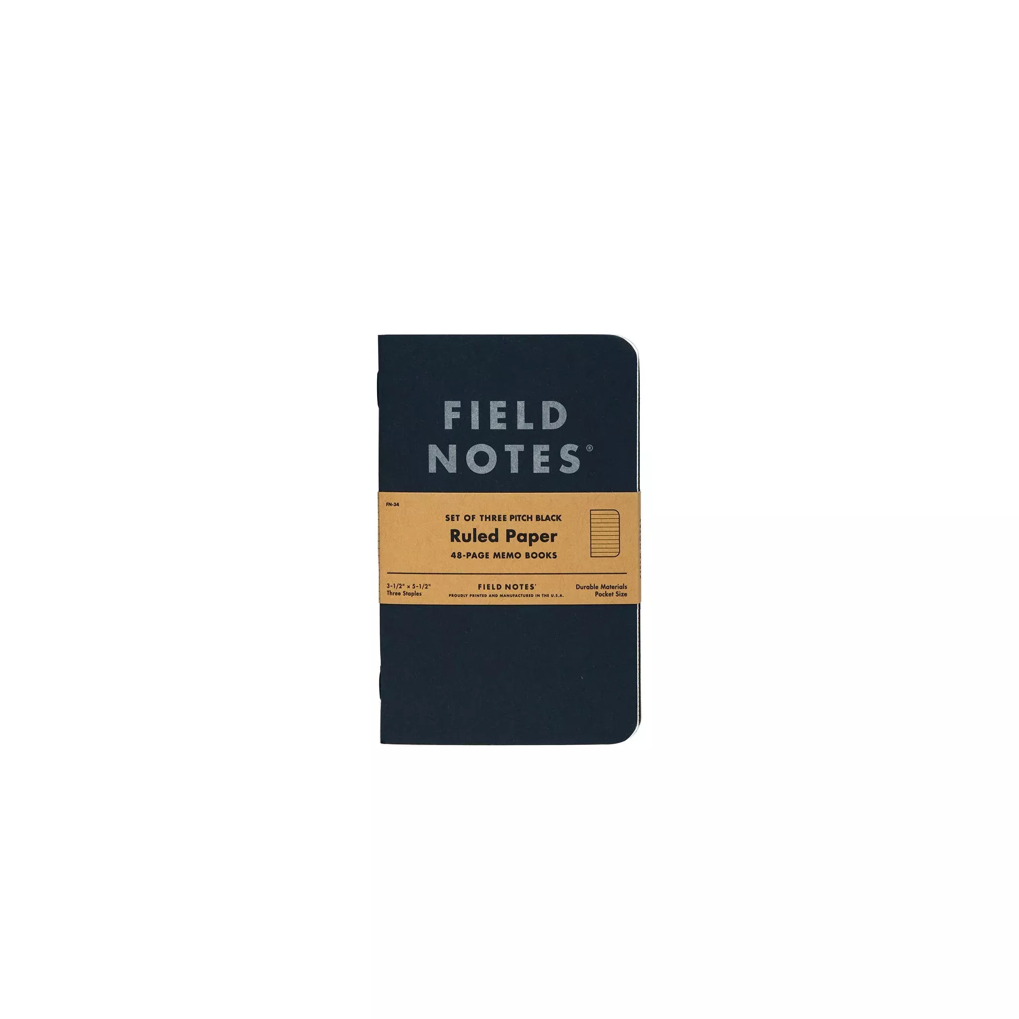 Field Notes 12 Pitch Black Memo Book - Dot-Graph Paper 3-Pack