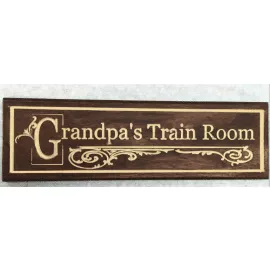 Grandpa's Train Room Wooden Sign