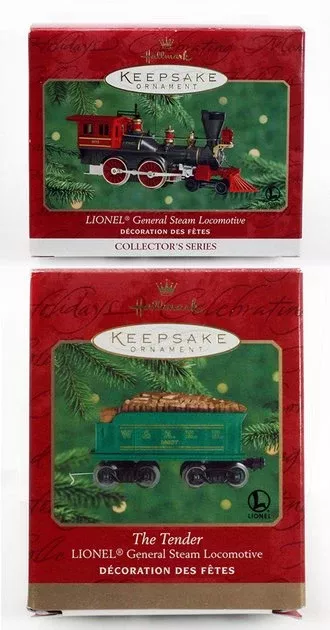 Hallmark Ornament 2000 Set of 2: Lionel General Steam Locomotive and Tender