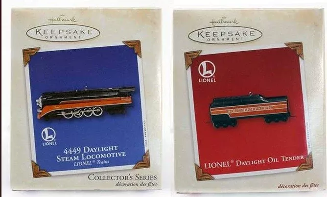 Hallmark Ornament 2003 Set of 2: Lionel Southern Pacific 4449 Daylight Steam Locomotive & Tender