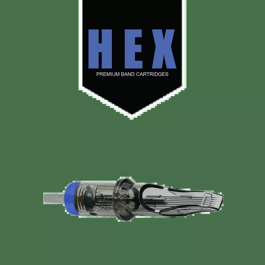 HEX Band Needle Cartridges #12 (0.35mm) Curved Magnums Medium Taper (Box of 20)
