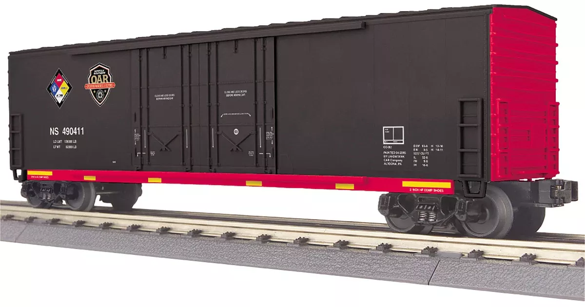MTH 30-74874 Norfolk Southern NS First Responders Hazmat Safey Train 50' Double Door Plugged Boxcar o scale new