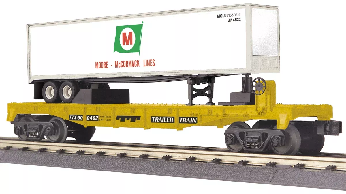 MTH 30-76587 Moore McCormick Lines Flat w/ 40' trailer o scale new