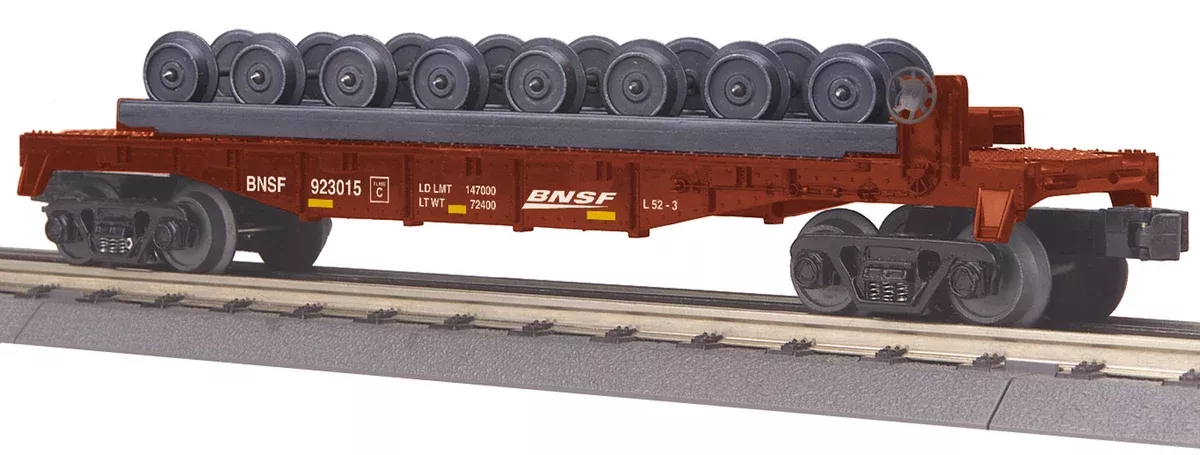 MTH 30-76617 BNSF Flat Car w/ Wheel Set - Car No 923015 o scale new