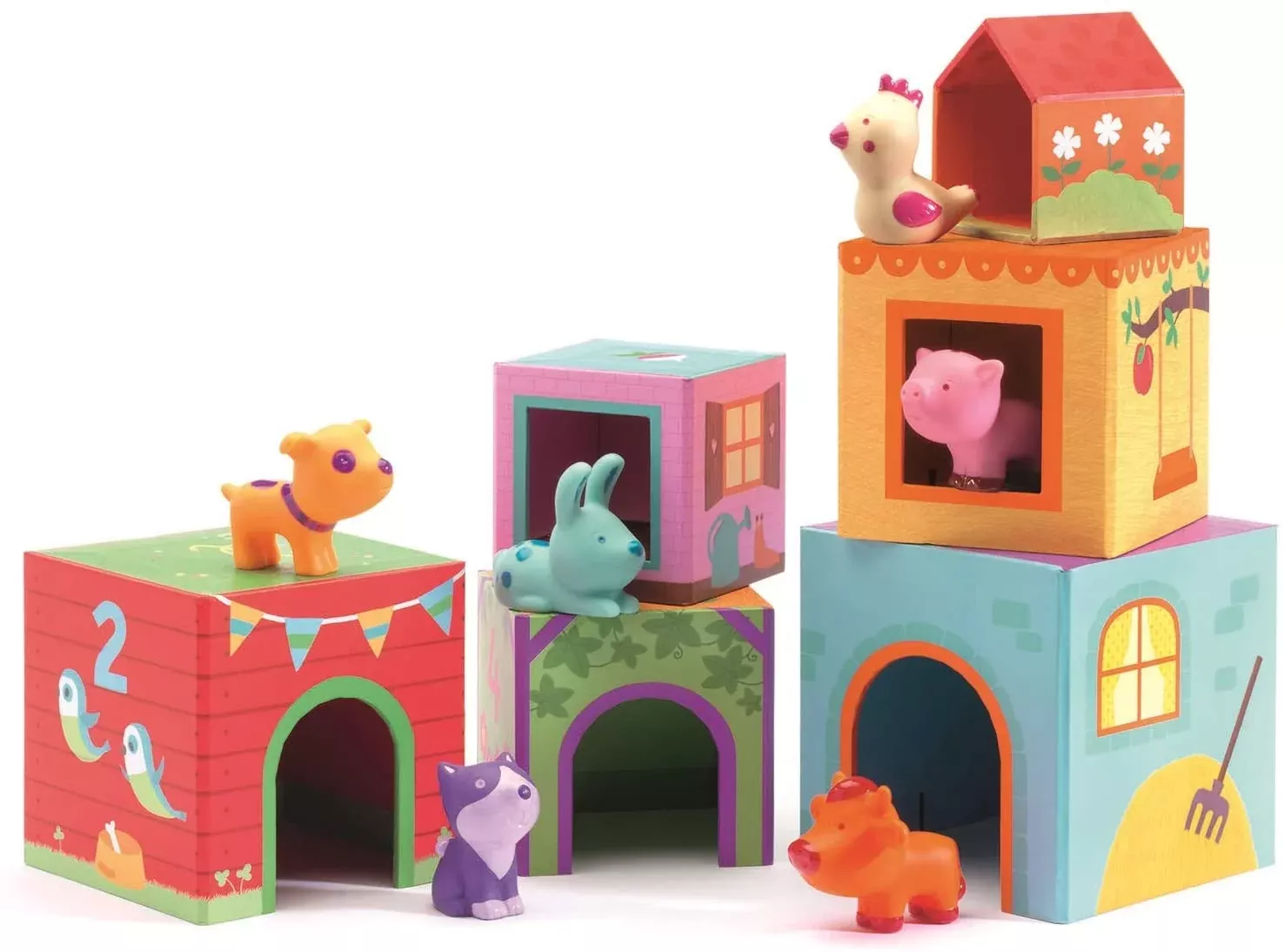 Nesting Block Tower With Animals