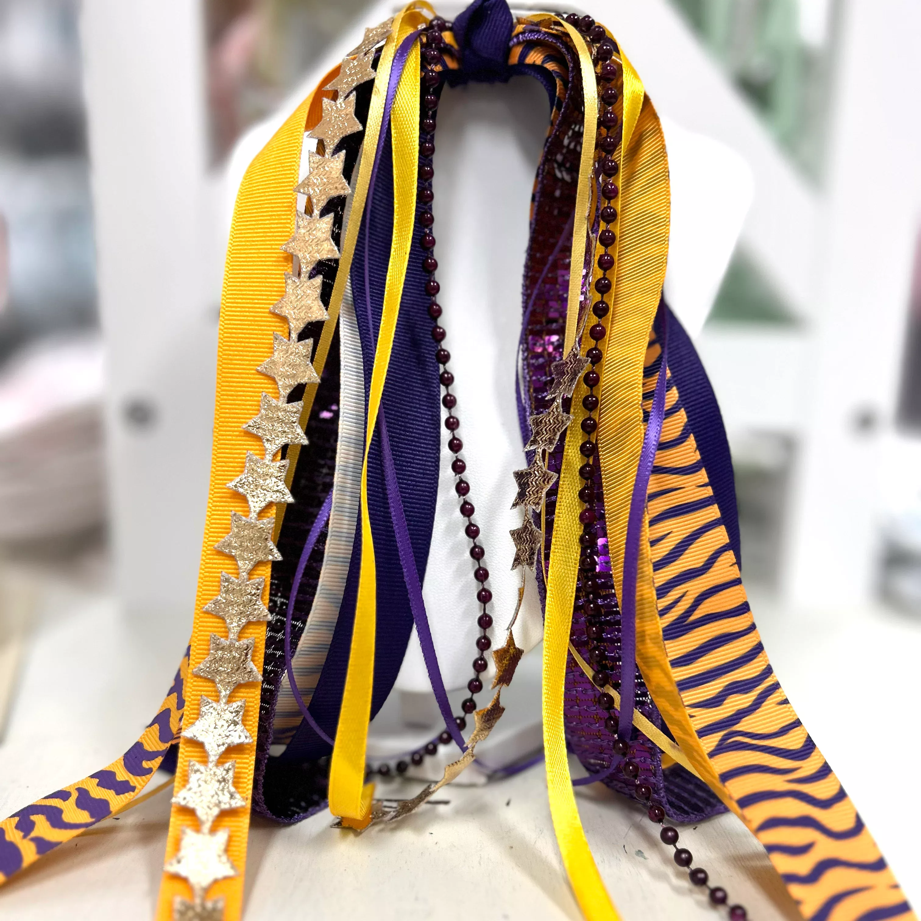 Pony Tail Streamer-Purple Tiger Spirit