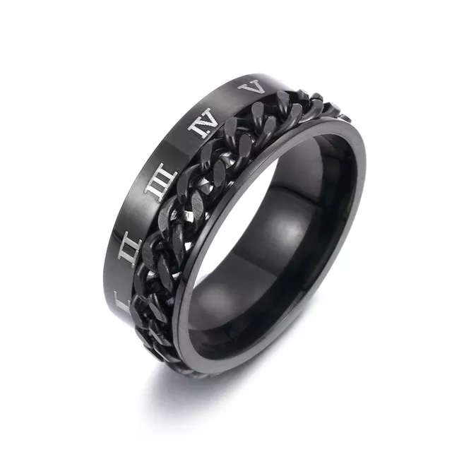 Stainless Steel Chain Rotatable Ring Fidget Spinner