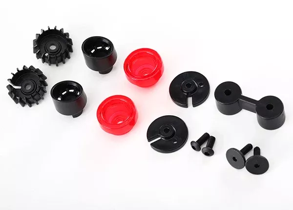 Tail lights (2) / tail light mounts (4) / exhaust tips (2) / exhaust tip mount (1) / 3x10 flat-head screws (2) / 3x8 BCS (2)