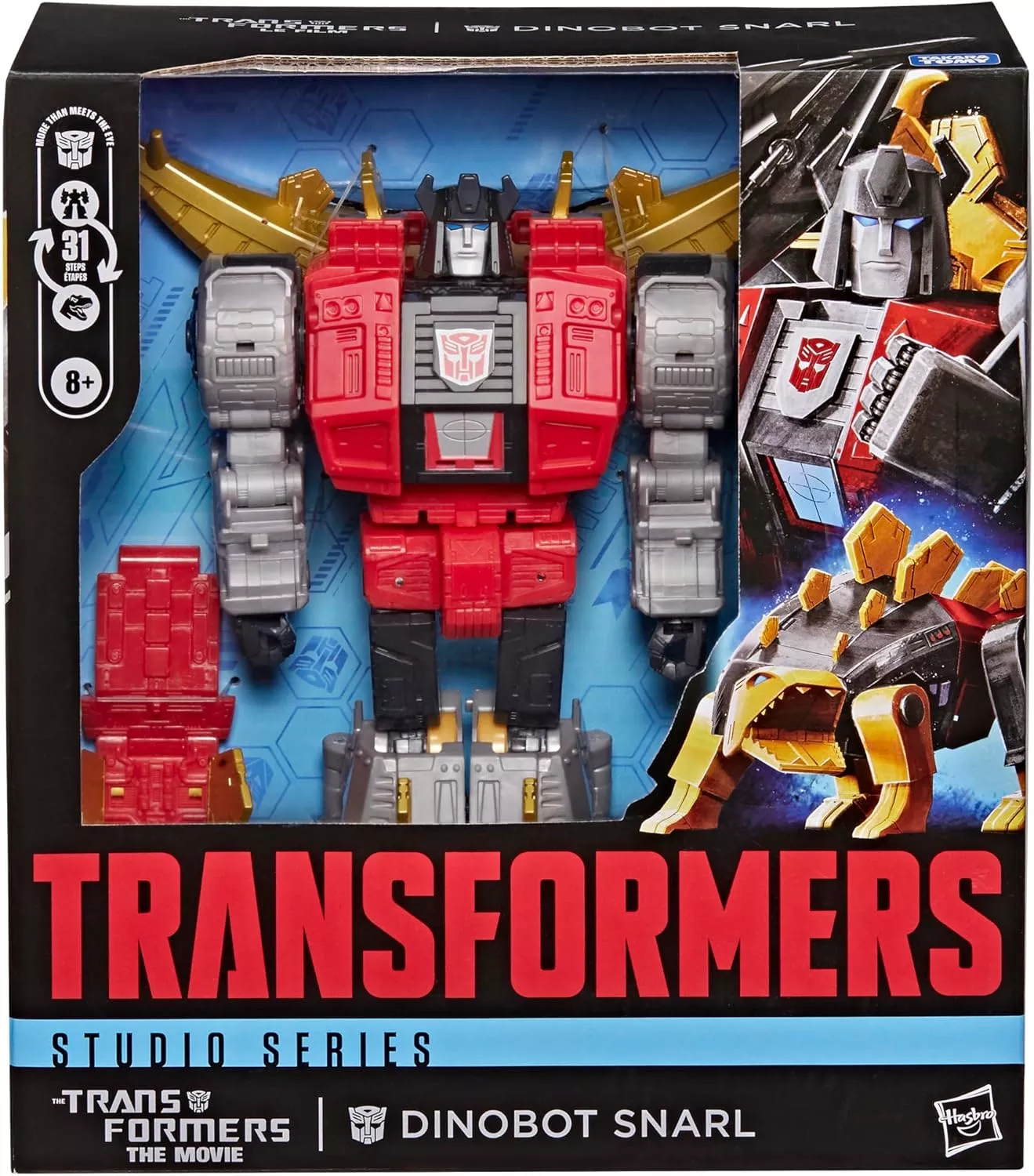 Transformers Studio Series The Transformers: The Movie Dinobot Snarl, Leader Class 8-Inch Converting Action Figure, Robot Toys for Ages 8+