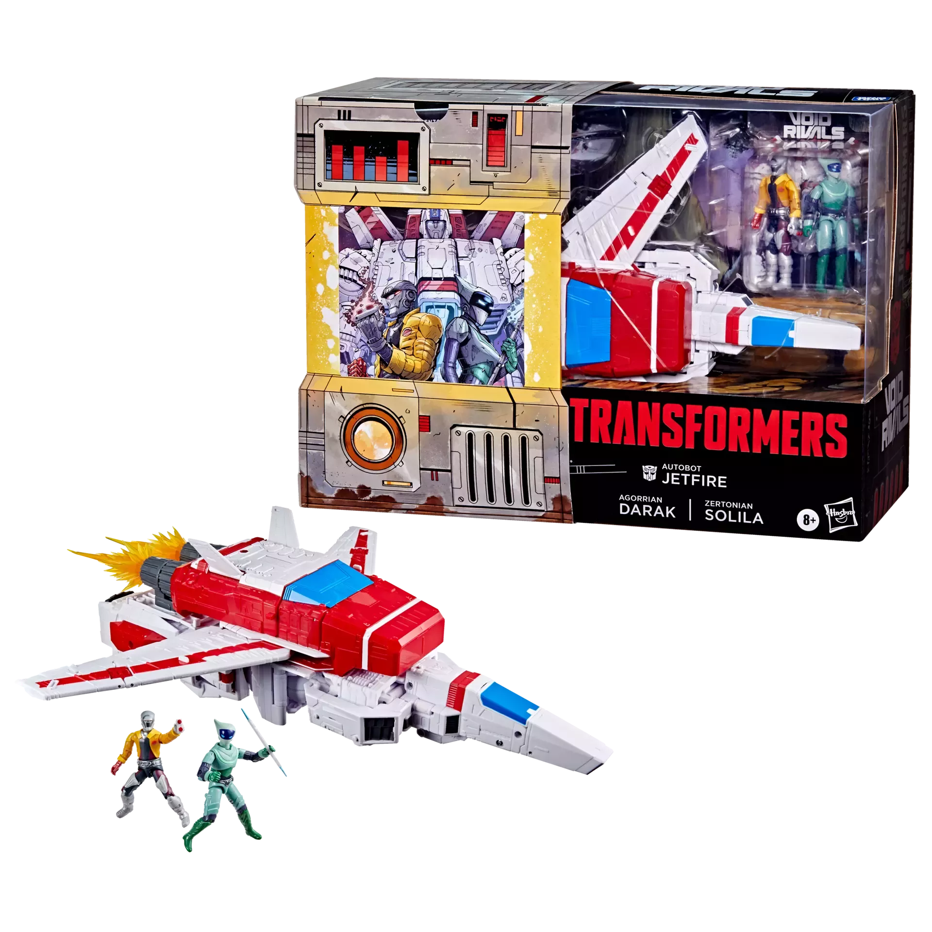 Transformers Void Rivals Autobot Jetfire, Zertonian Solila, and Agorrian Darak