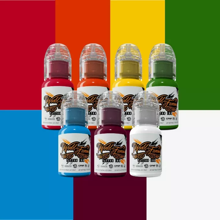 World Famous 7 Color Simple Set Tattoo Ink